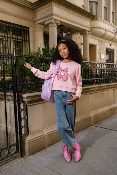 Crystal Cherry Bow Sweater