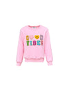 Lola + The Boys Sweaters & Sweatshirts Crystal GOOD VIBES Sweatshirt Pink