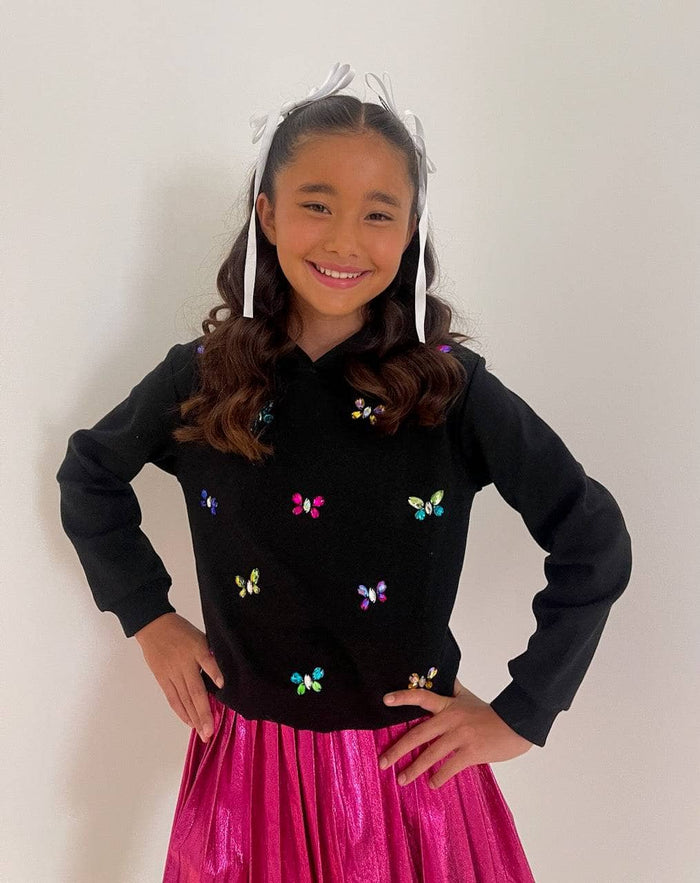 Lola + The Boys Sweaters & Sweatshirts Gem Butterfly Hoodie