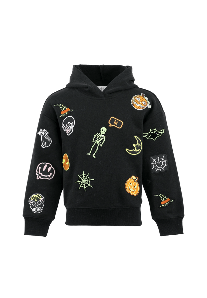 Lola + The Boys Sweaters & Sweatshirts Glow Patched Halloween Hoodie