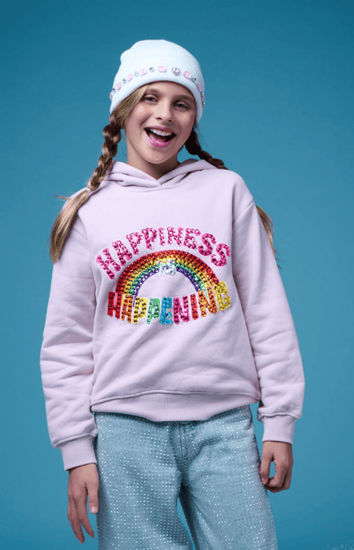 Lola + The Boys Sweaters & Sweatshirts Happiness is Happening Hoodie / Blush