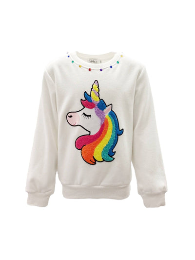 Lola + The Boys Sweaters & Sweatshirts Happy Rainbow Unicorn Sweatshirt
