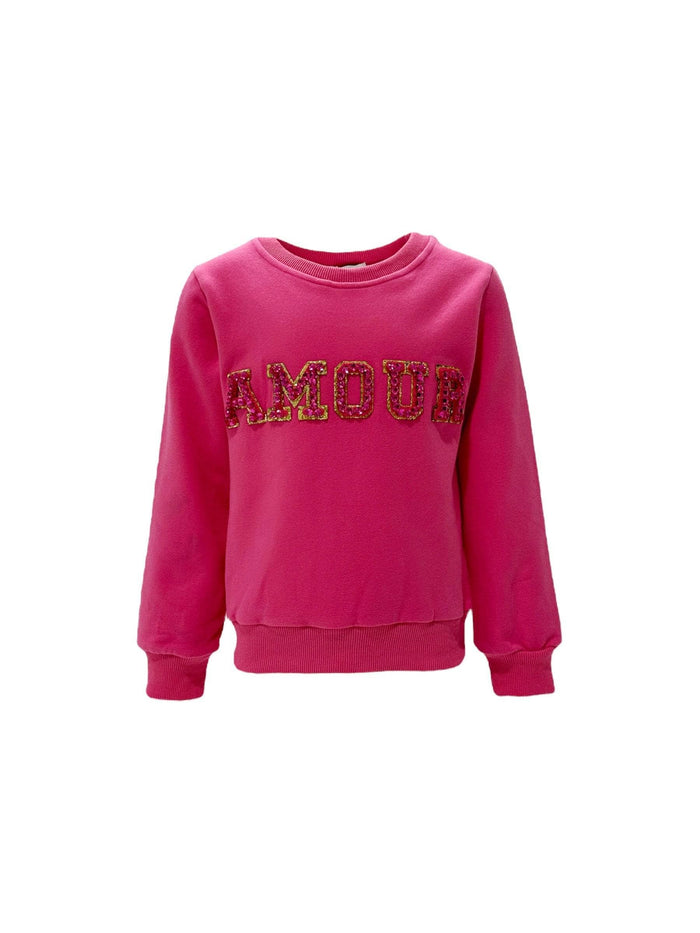 Lola + The Boys Sweaters & Sweatshirts Hot Pink Amour Pearl Sweatshirt