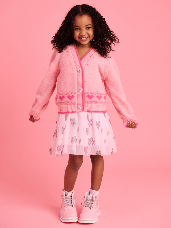 Lola + The Boys Sweaters & Sweatshirts Pink Sweetheart Cardigan