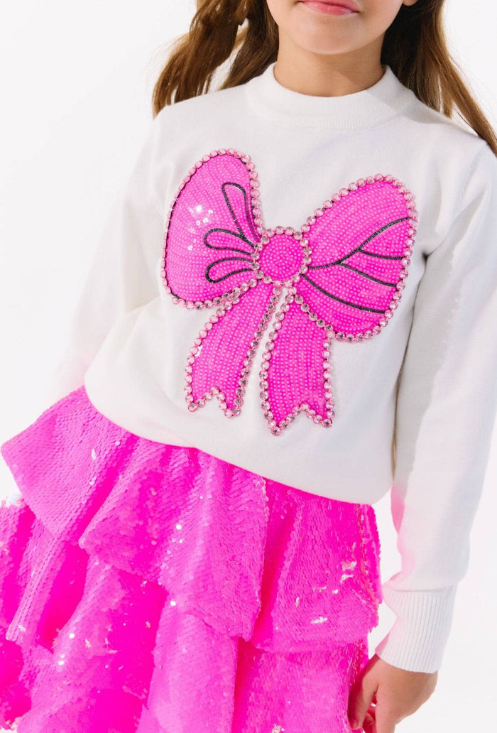 Lola + The Boys Sweaters & Sweatshirts Pinky Big Bow Sweater