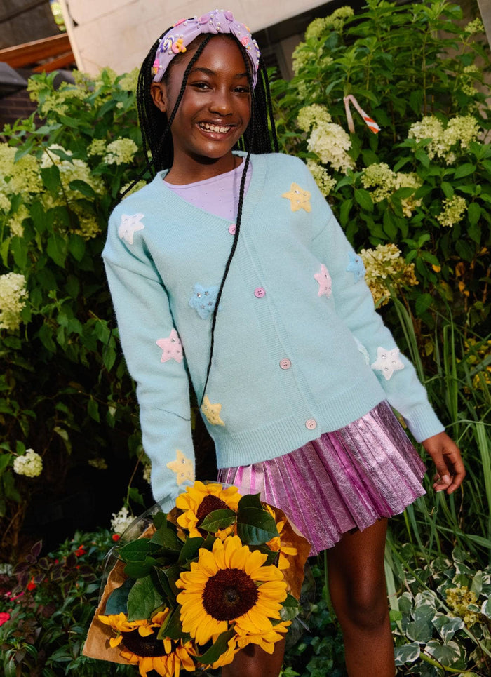 Lola + The Boys Sweaters & Sweatshirts Rainbow Plush Stars Cardigan