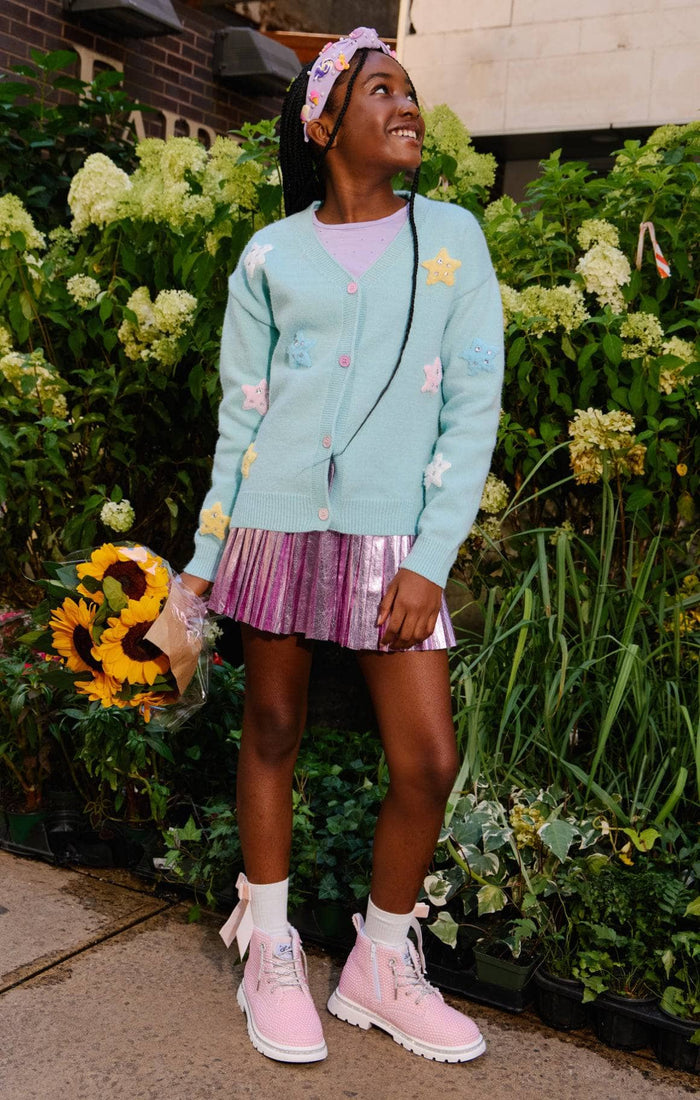 Lola + The Boys Sweaters & Sweatshirts Rainbow Plush Stars Cardigan