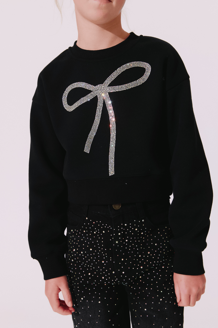Lola + The Boys Sweaters & Sweatshirts Sparkle Bow Sweatshirt