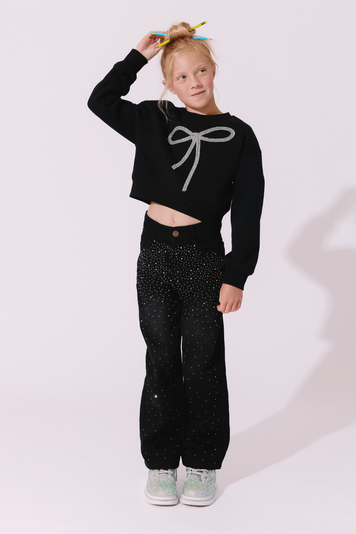 Lola + The Boys Sweaters & Sweatshirts Sparkle Bow Sweatshirt