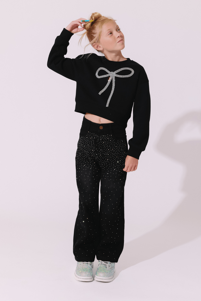 Lola + The Boys Sweaters & Sweatshirts 2 Sparkle Bow Sweatshirt