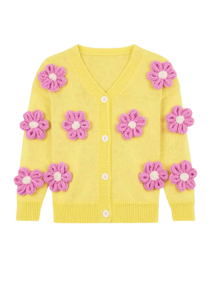 Lola + The Boys Sweaters & Sweatshirts Sunshine Plush Daisy Cardigan