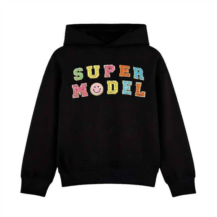 Lola + The Boys Sweaters & Sweatshirts 2 / Black Supermodel Gems Hoodie