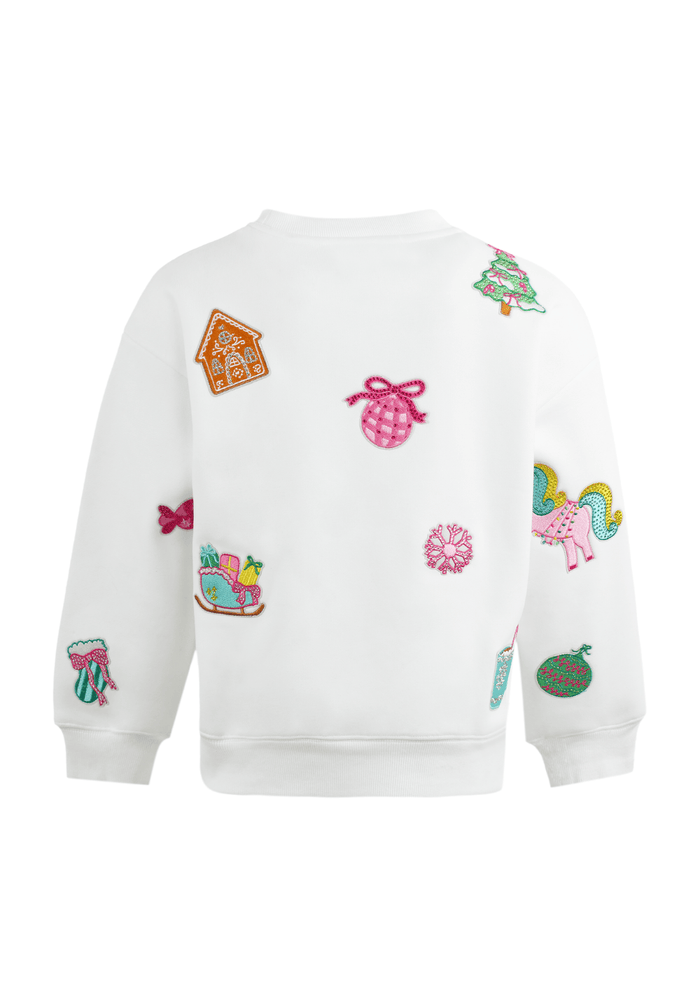 Lola + The Boys Sweaters & Sweatshirts Sweet Holiday Patch Sweatshirt