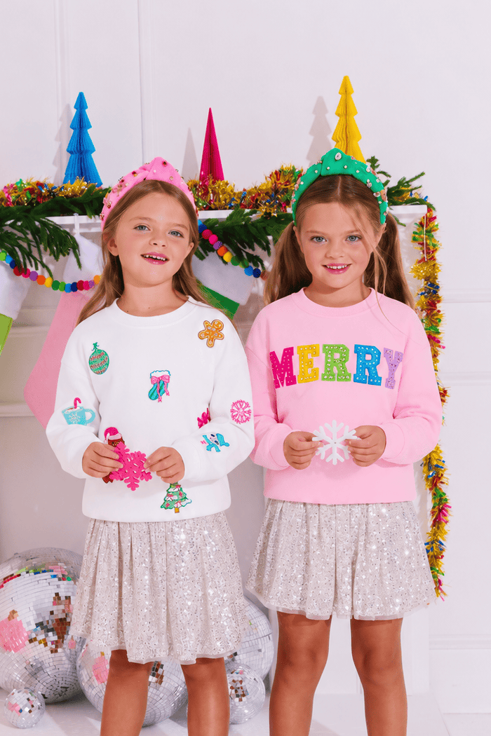 Lola + The Boys Sweaters & Sweatshirts Sweet Holiday Patch Sweatshirt