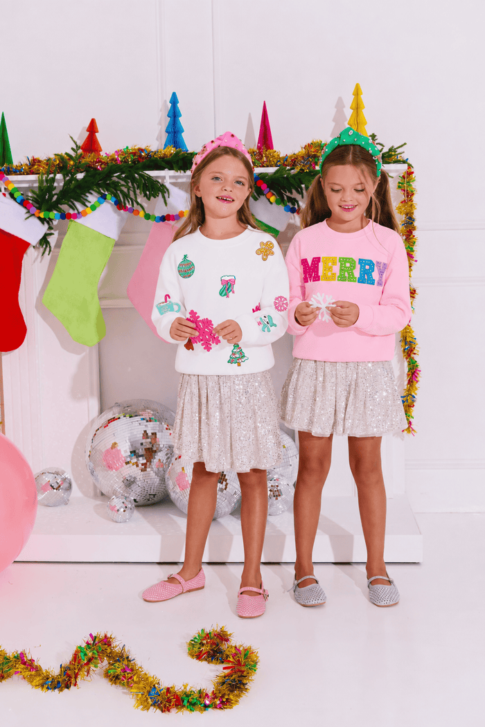 Lola + The Boys Sweaters & Sweatshirts Sweet Holiday Patch Sweatshirt