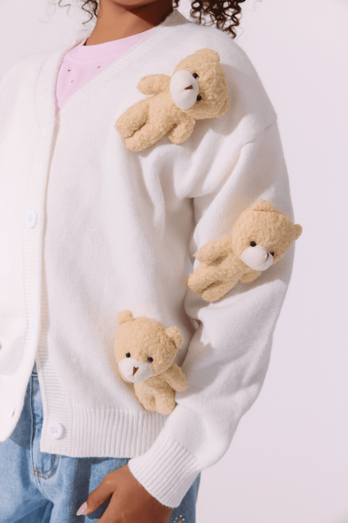 Lola + The Boys Sweaters & Sweatshirts 2 Teddy Bear Love Cardigan