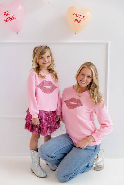 Lola + The Boys Sweaters & Sweatshirts Women's Crystal Lip Sweatshirt