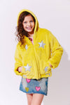 Lola + The Boys Sweaters & Sweatshirts Yellow Stars Fuzzy Jacket