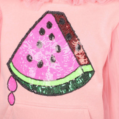 Lola & The Boys sweatshirt Watermelon Tulle Sequin Hoodie