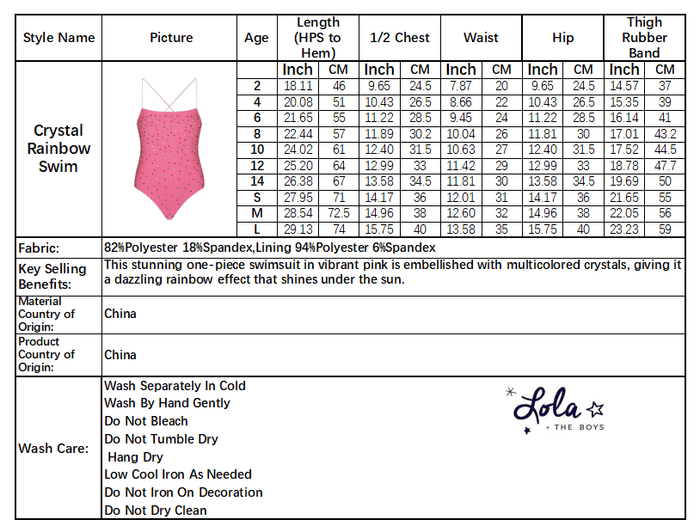 lola-spring Swimwear Crystal Rainbow Swim