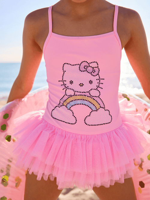 Lola + The Boys Swimwear 2 Hello Kitty® Rainbow Fun Tutu Swimsuit