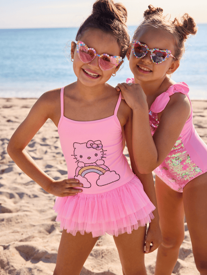 Lola + The Boys Swimwear Hello Kitty® Rainbow Fun Tutu Swimsuit