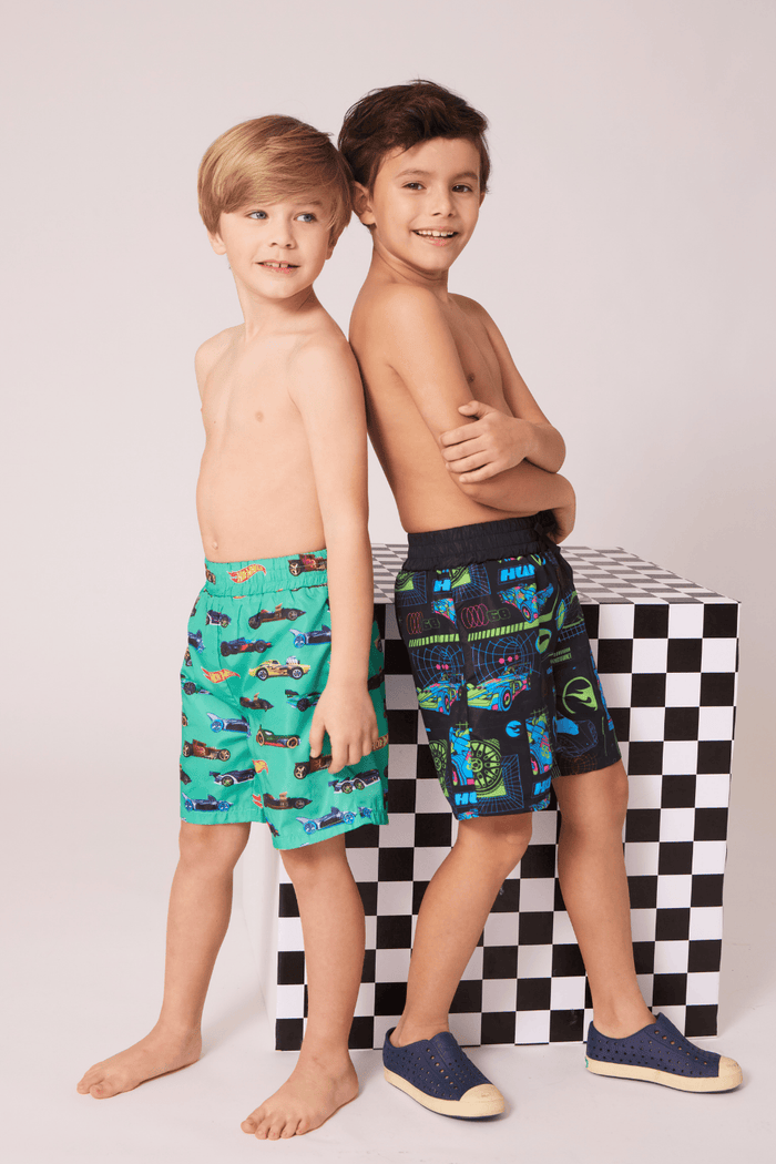 Lola + The Boys Swimwear Hot Wheels™ Racer Swim Shorts