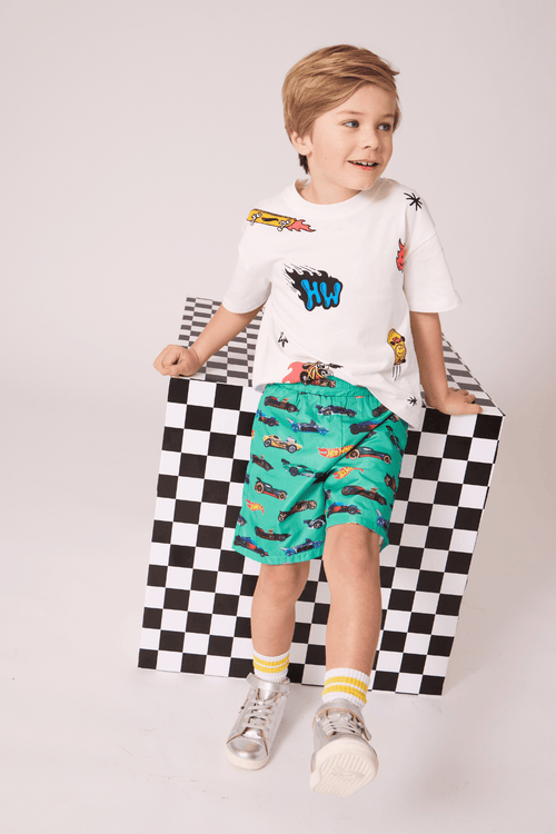 Lola + The Boys Swimwear Hot Wheels™ Racer Swim Shorts