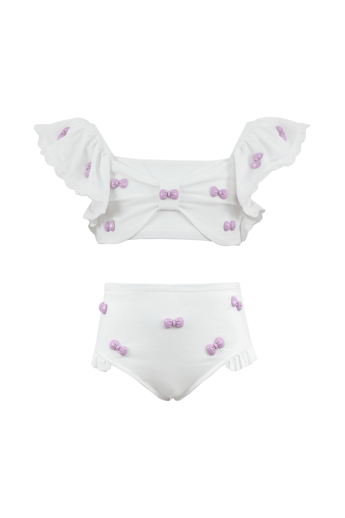 Lola + The Boys Swimwear Lavender Bow Charm Bikini