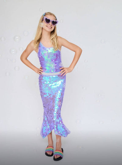 exclude-sale Swimwear Paillette Sparkle Lavender Swimsuit