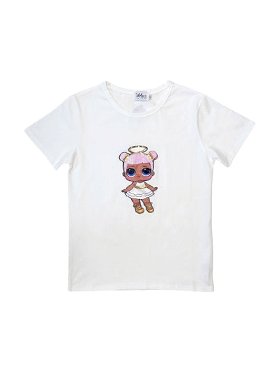Lola & The Boys Tees Pink / 12 Girls Sequin Doll T-Shirt