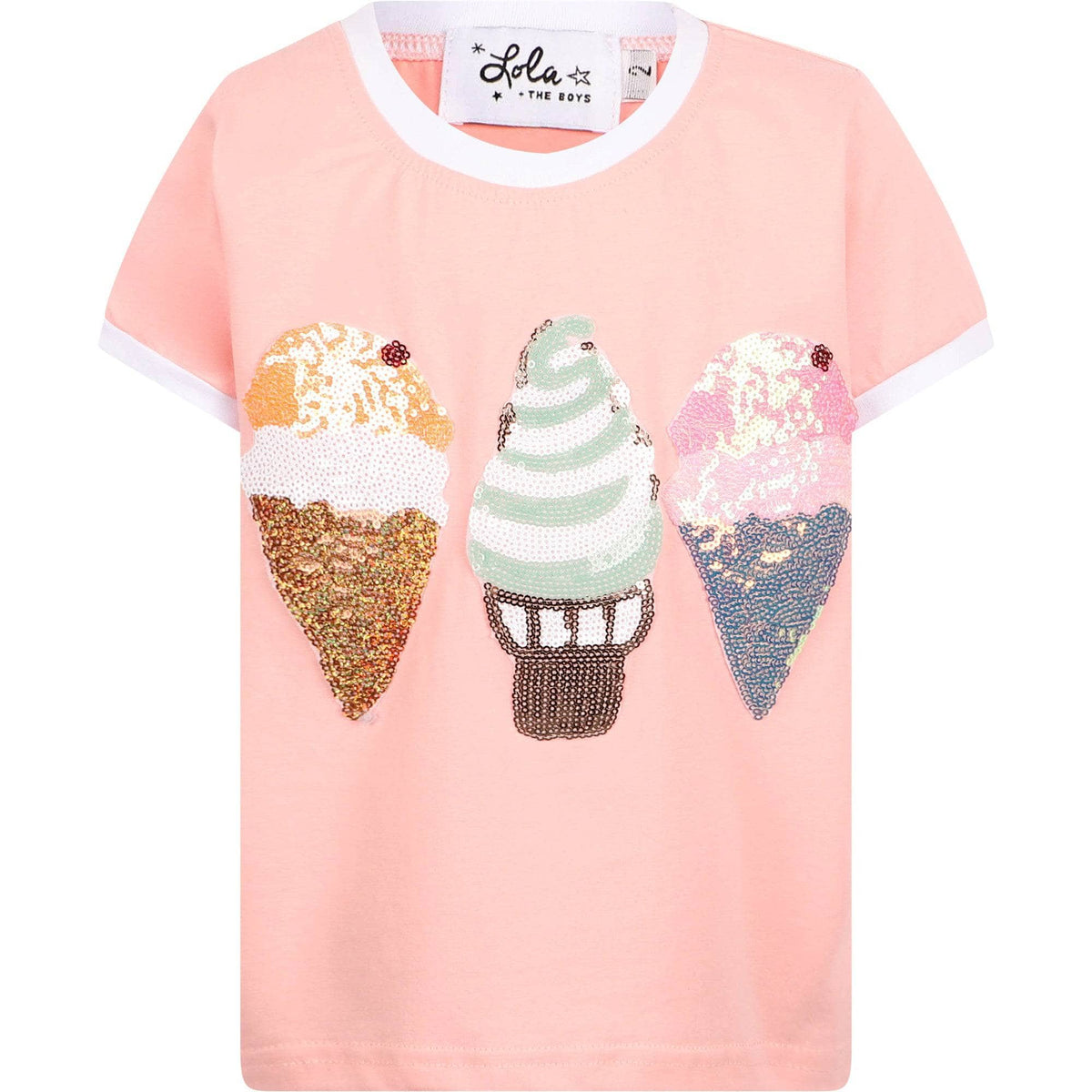 Peach Ice Cream Ringer T-Shirt