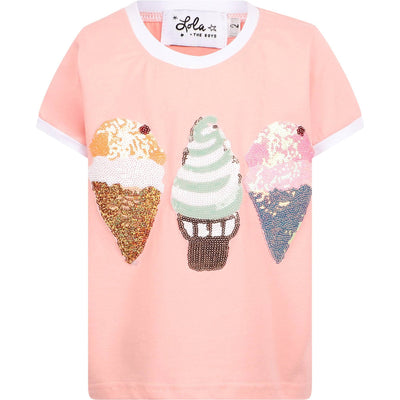 Lola + The Boys Tees Peach Ice Cream Ringer T-Shirt