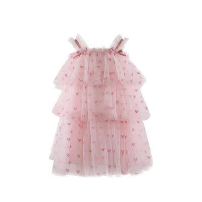 Lola + The Boys Tiered Hearts Tulle Dress