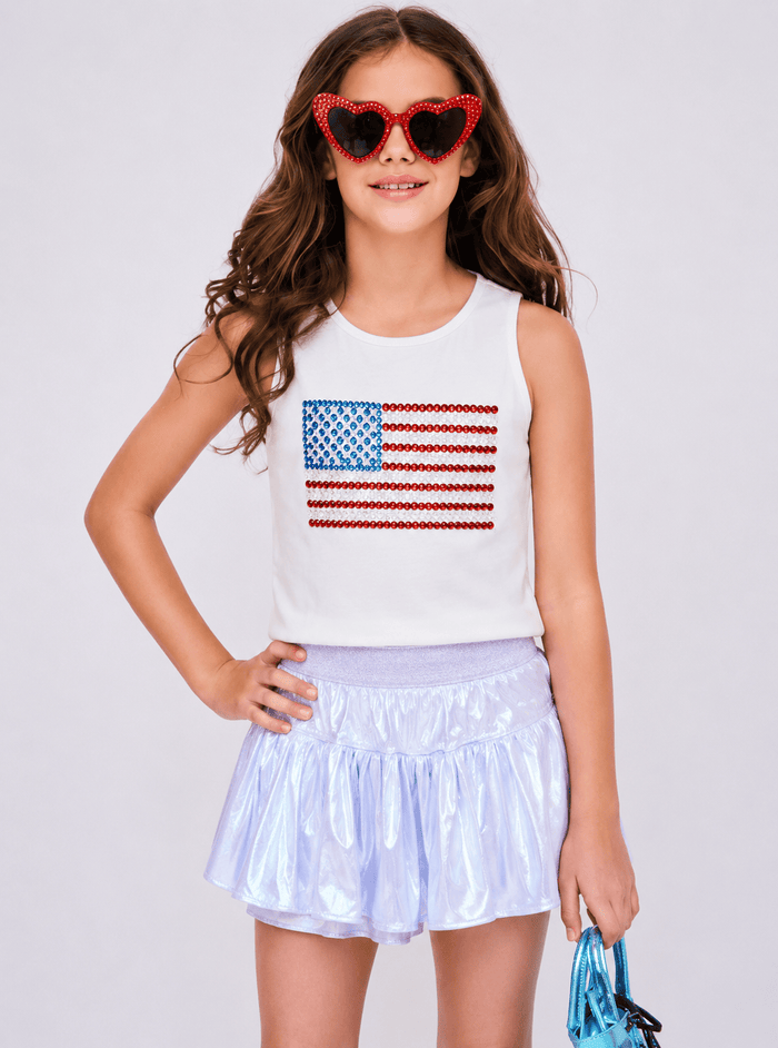 Lola + The Boys Tops American Flag Tank
