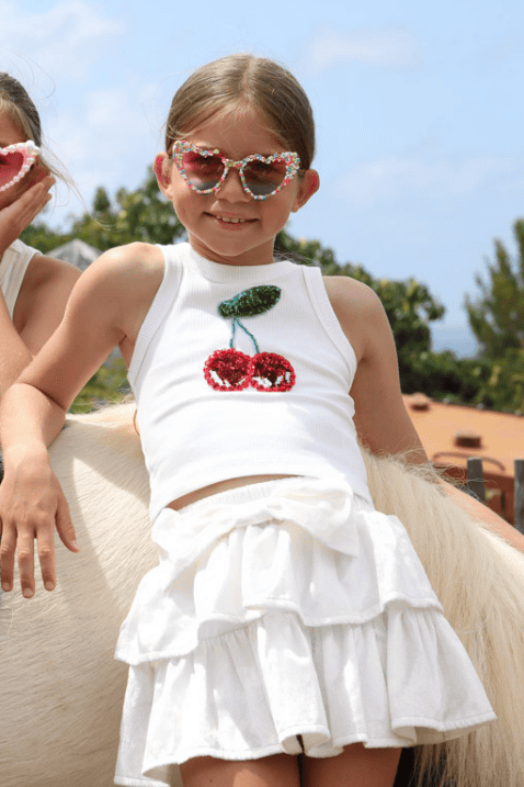 lola-new-arrival Tops Beaded Gem Cherry Tank