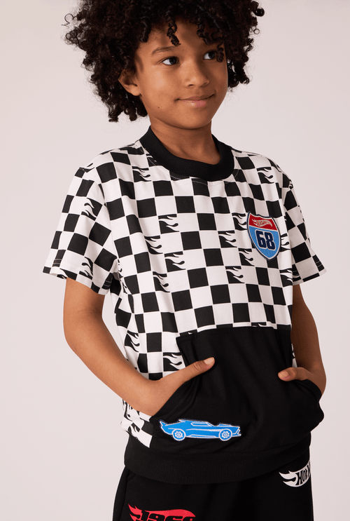 Lola + The Boys Tops 2 Checker Hot Wheels™ Patch Top