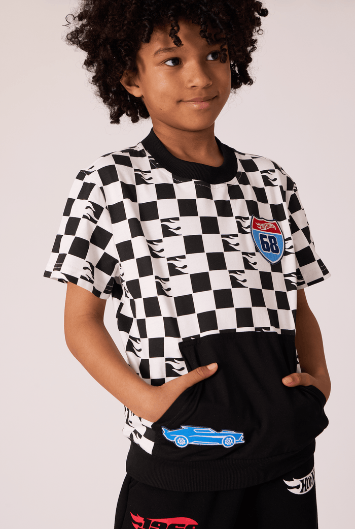 Lola + The Boys Tops 2 Checker Hot Wheels™ Patch Top