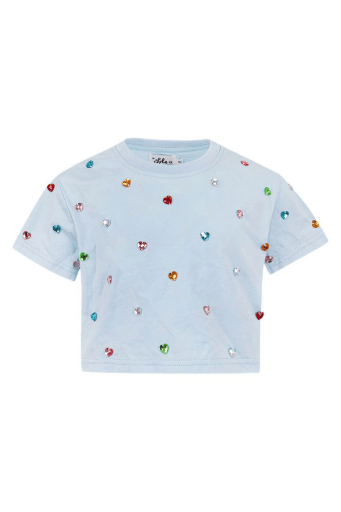 Lola + The Boys Tops Confetti Gem Crop T-shirt