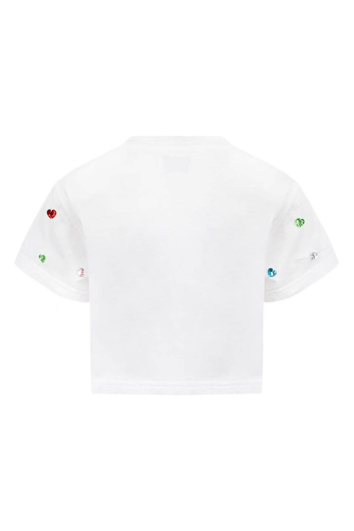Lola + The Boys Tops Confetti Gem Crop T-shirt