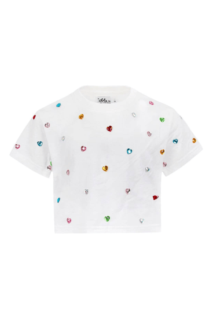 Lola + The Boys Tops Confetti Gem Crop T-shirt