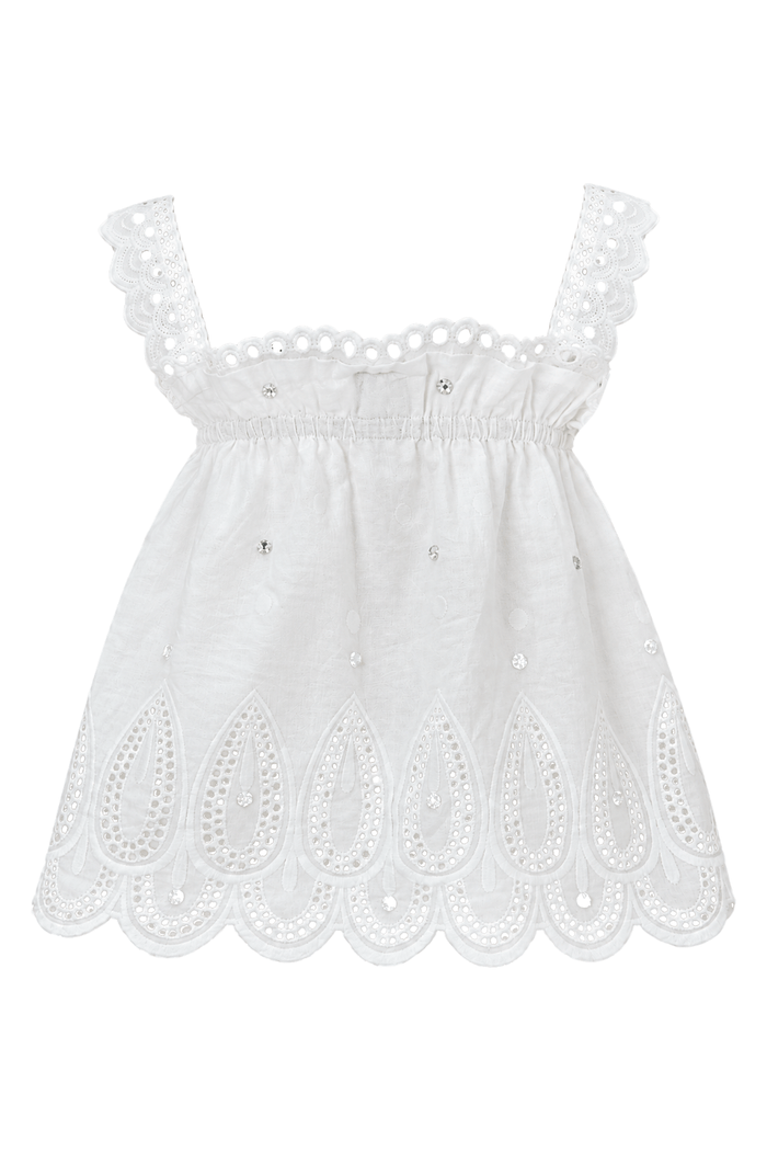 Lola + The Boys Tops Crystal Eyelet Top
