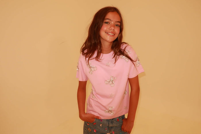 Lola-spring-25 Tops Crystal Teddy Bear T-shirt