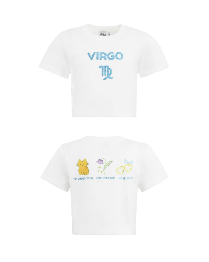 Lola + The Boys Tops Virgo / XS Crystal Zodiac Baby Tee