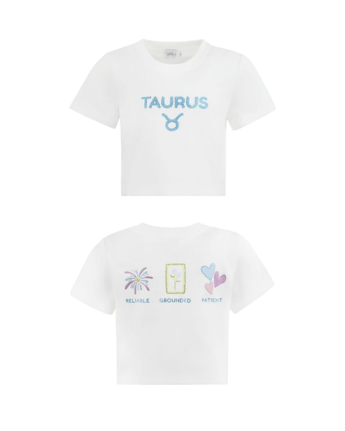 Lola + The Boys Tops Taurus / XS Crystal Zodiac Baby Tee