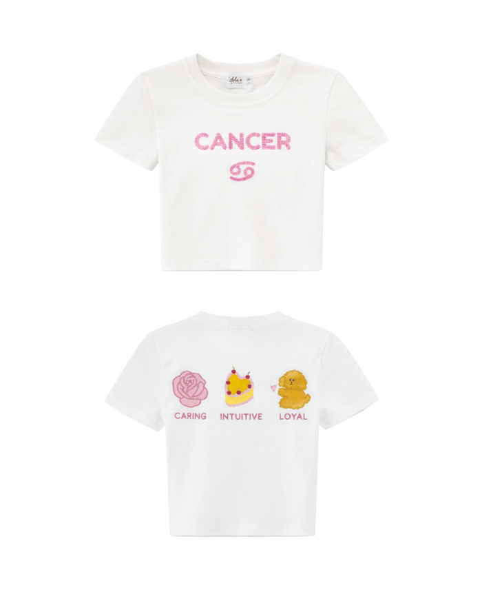 Lola + The Boys Tops Cancer / XS Crystal Zodiac Baby Tee