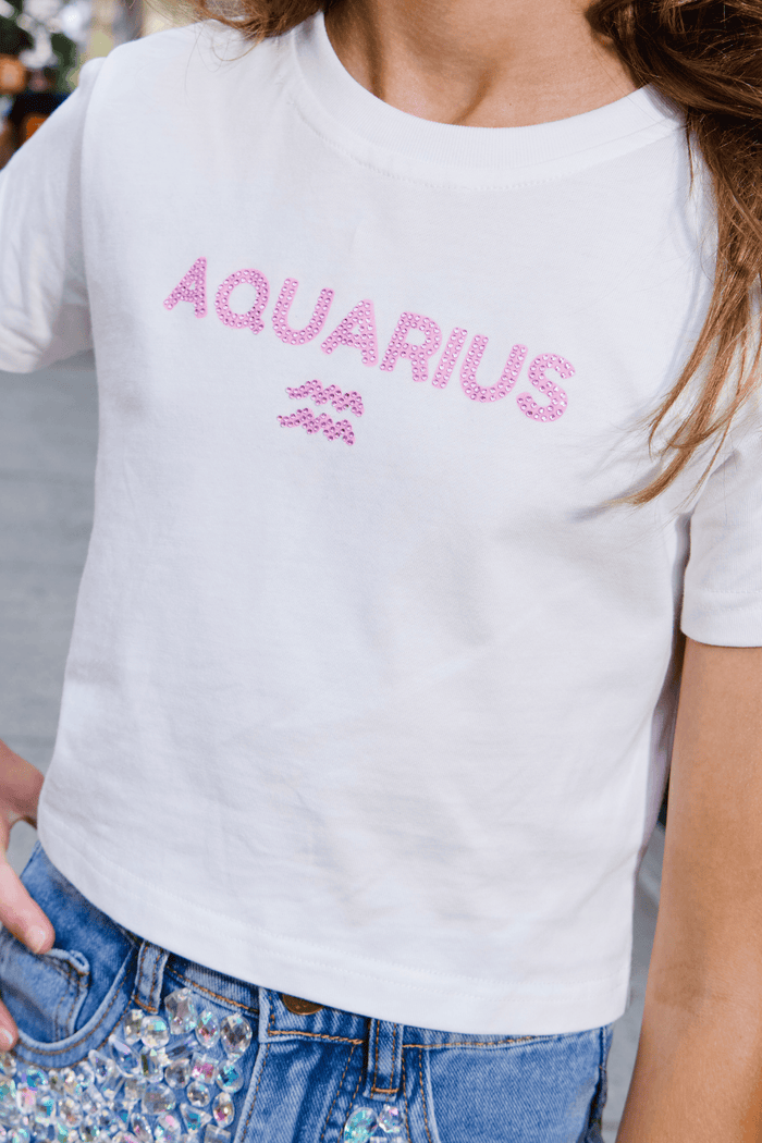 Lola + The Boys Tops Crystal Zodiac Baby Tee