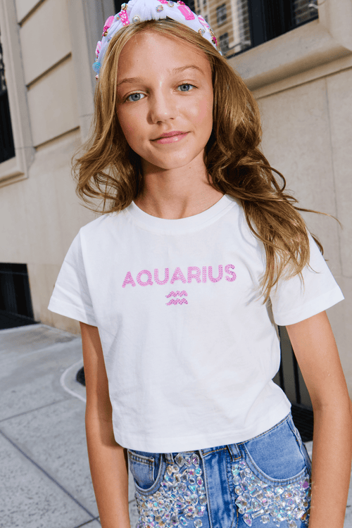 Lola + The Boys Tops Crystal Zodiac Baby Tee