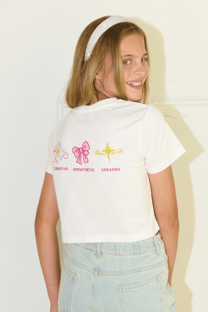 Lola + The Boys Tops Crystal Zodiac Baby Tee