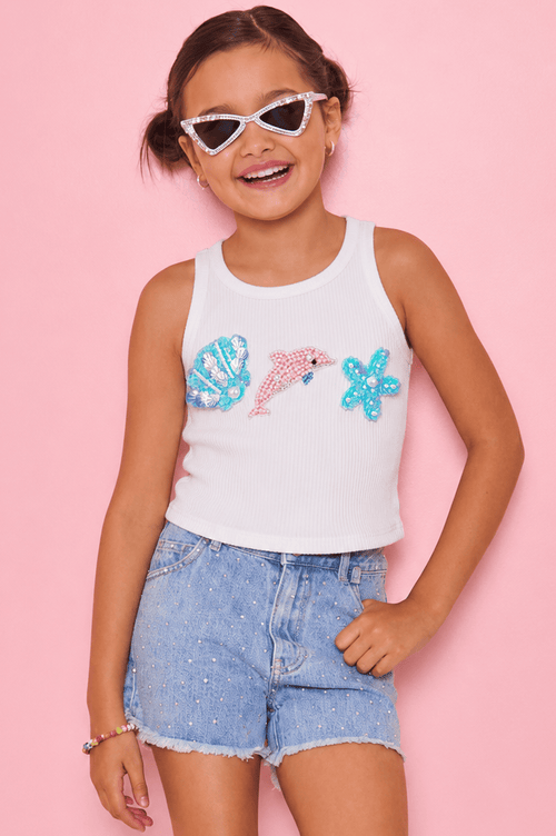 Lola + The Boys Tops Dolphin Dreams Tank